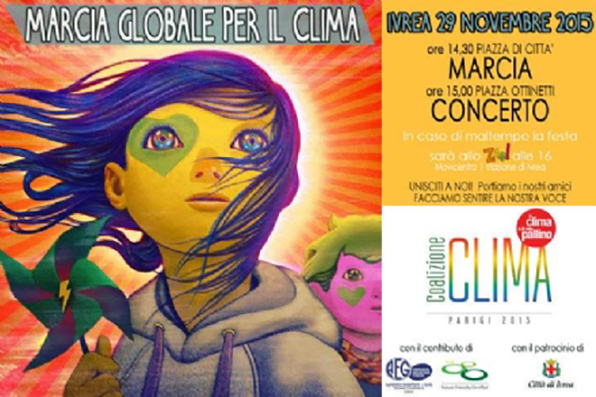 Ivrea in piazza, come tante città nel mondo, per manifestare per il clima e contro il terrorismo