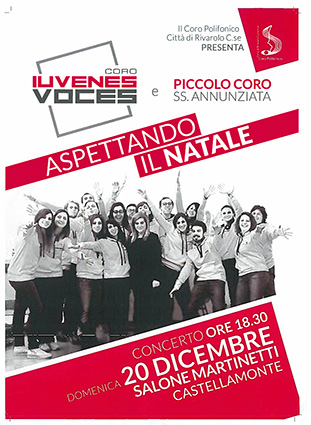 Castellamonte: domenica 20 al Salone Martinetti in scena i cori Iuvenes Voces e SS. Annunziata