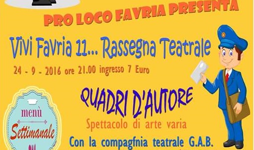 Favria, teatro e solidarietà viaggiano paralleli. Sabato 27 spettacolo teatrale a favore dei terremotati