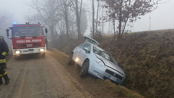 Incidente all’alba a Favria. Giovane di Castellamonte perde il controllo dell’auto e finisce fuori strada