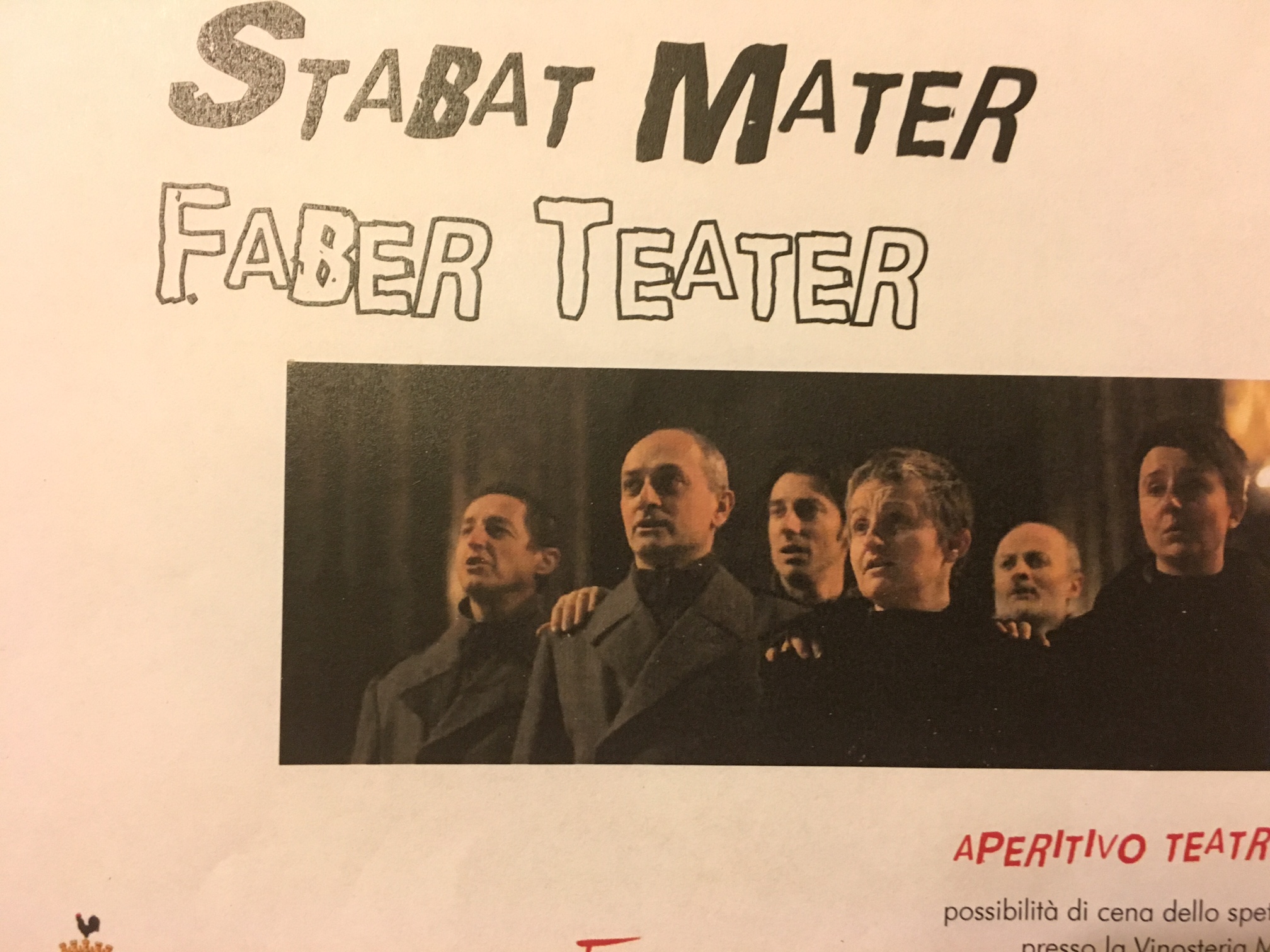 Rivarolo, il Faber Teater presenta lo “Stabat Mater” nella rassegna “Una volta al mese a Teatro”