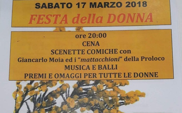 Favria: sabato 17 marzo al salone polivalente Festa della Donna all’insegna dell’allegria