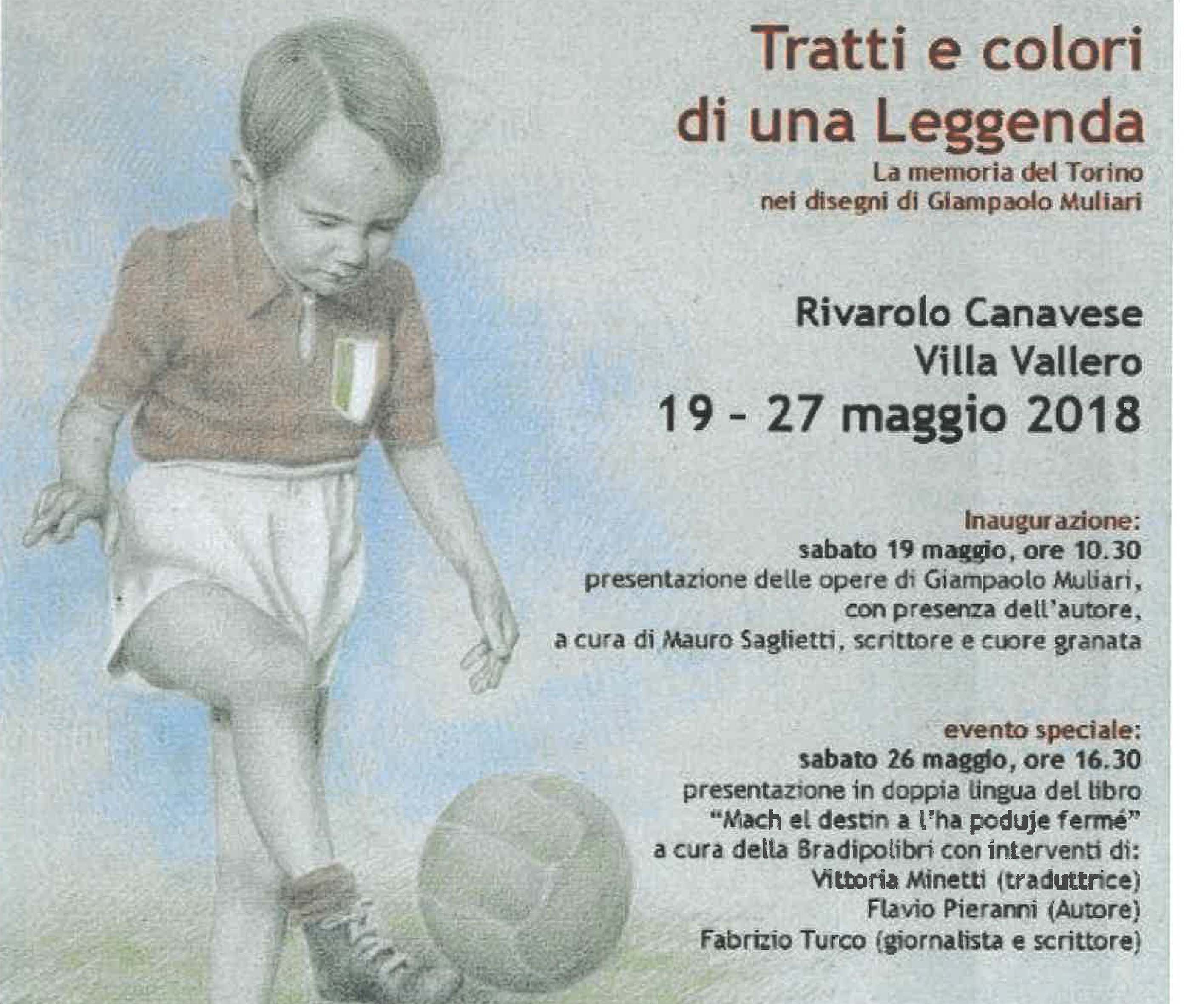 Rivarolo: a Villa Vallero la mostra di disegni dedicata alla leggenda del “Grande Torino”