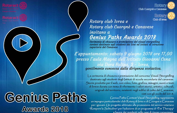 I Rotary Club Cuorgnè e Canavese e Ivrea premiano gli studenti vincitori del “Genius Path 2018”