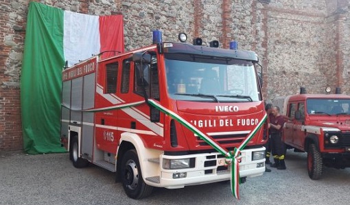 Castellamonte: inaugurato il nuovo camion dei Vigili del fuoco che porterà il nome di Gloria Rosboch