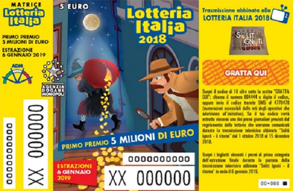 A Castellamonte 10 mila euro della Lotteria Italia. E’ l’unico premio vinto in tutto il Canavese
