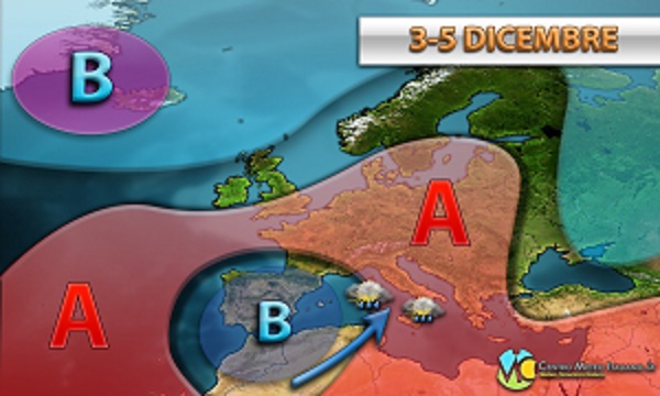 Previsioni meteo: torna il maltempo sull’Italia. Ma per il freddo sarà necessario attendere