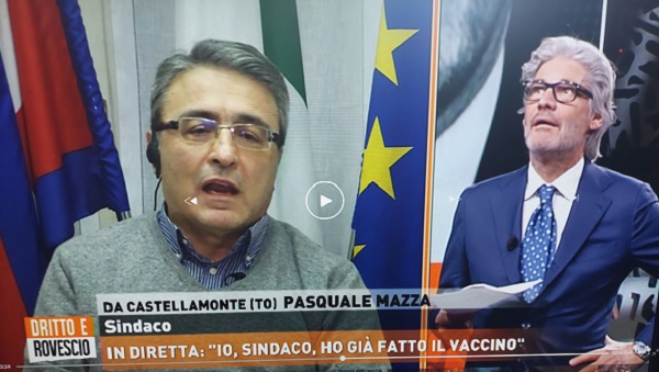 Castellamonte, in tv a Retequattro il sindaco Mazza: “Ecco perché sono stato vaccinato”