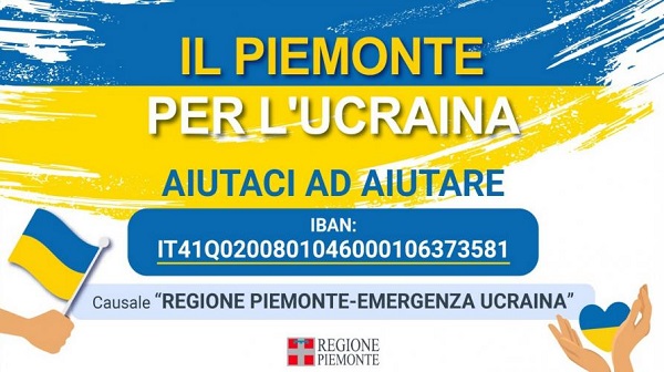 Ucraina: un conto corrente per donare. Il presidente Cirio: “Facciamo appello alla generosità dei cittadini”