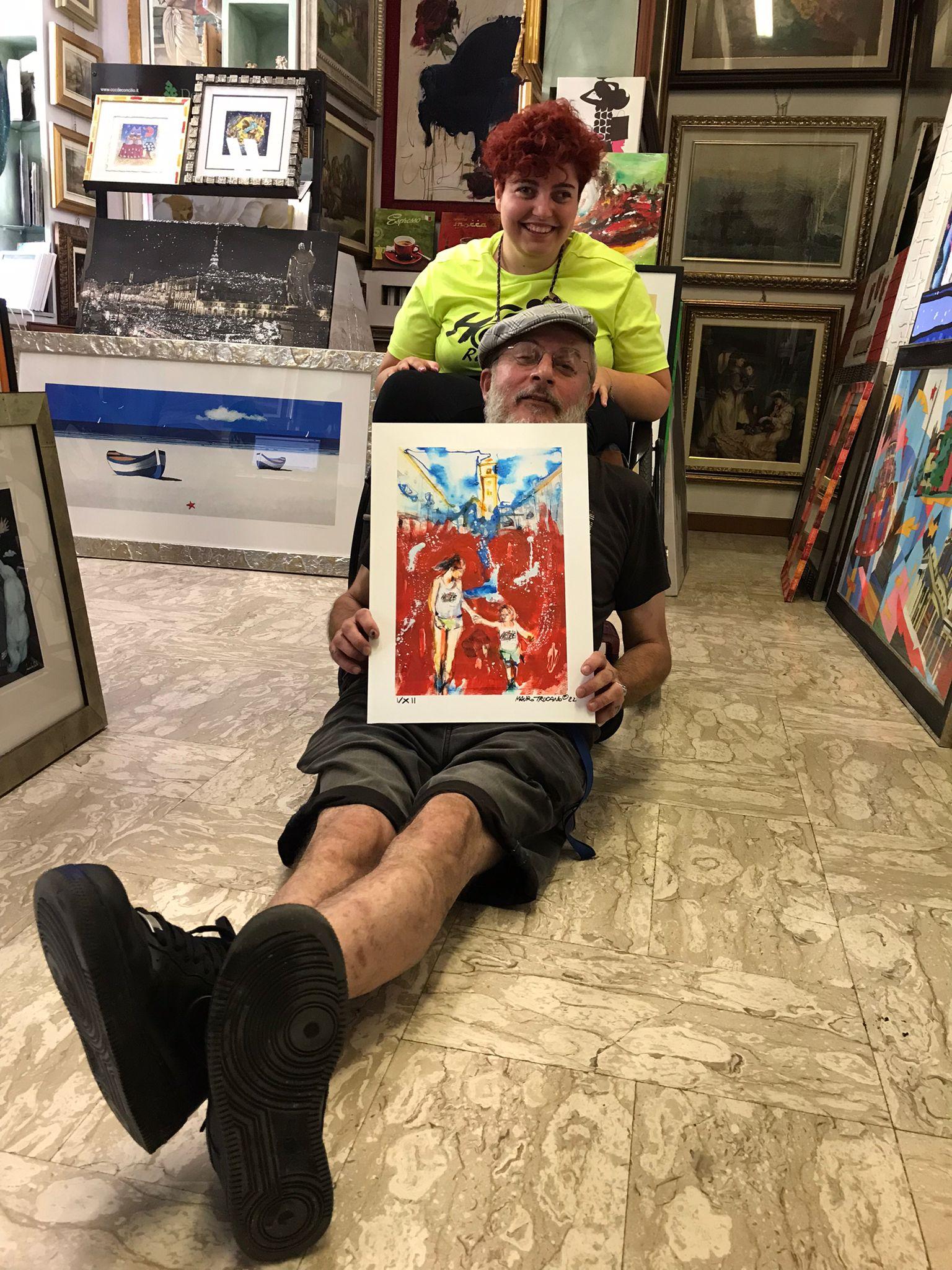 Chivasso: il pittore castellamontese Trucano regala un’opera d’arte all’Asd Hope Running