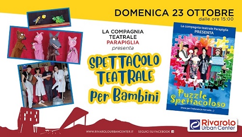 Rivarolo: l’Urban Center apre le porte ai bambini con lo spettacolo teatrale “Puzzle Spettacoloso”