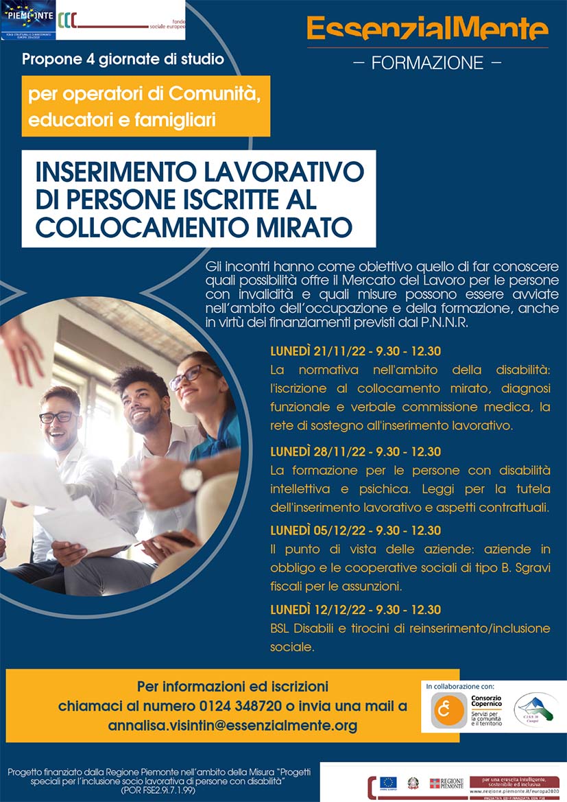 (I.P.): A Essenzialmente Formazione corsi di inclusione al lavoro per disabili