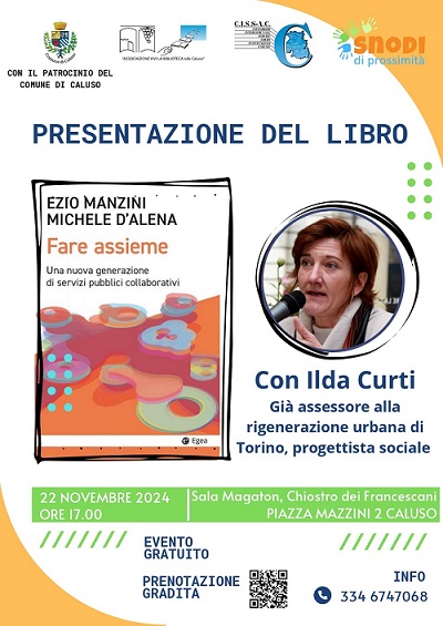 Caluso: serata del Cissac sui servizi pubblici collaborativi e sullo sviluppo di Comunità