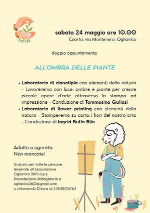 “Coorto” di Oglianico: appuntamento con arte e natura nel doppio laboratorio “All’ombra delle piante”