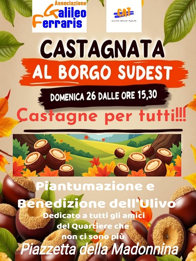 Castagnata e ulivo della memoria: nel Borgo Sudest di Chivasso un pomeriggio di comunità e amicizia