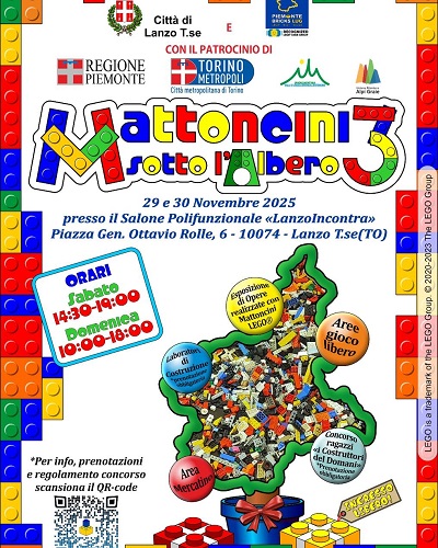 Lanzo si accende di creatività: torna “Mattoncini sotto l’albero” con concorso, laboratori e costruzioni Lego