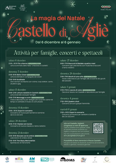 Natale da favola al Castello di Agliè: ricchissimo programma di spettacoli, musica e magia per tutte le età