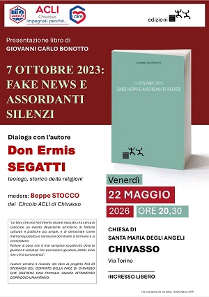 Chivasso, Giovanni Carlo Bonotto presenta il suo libro: un’indagine su fake news e assordanti silenzi del 7 ottobre 2023