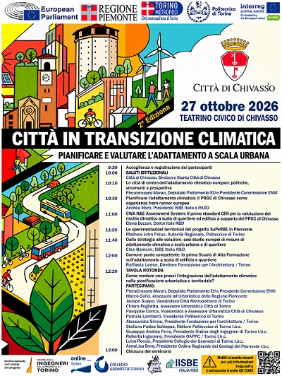 Chivasso, come adattare le città al cambiamento climatico: il 27 ottobre convegno con esperti e istituzioni