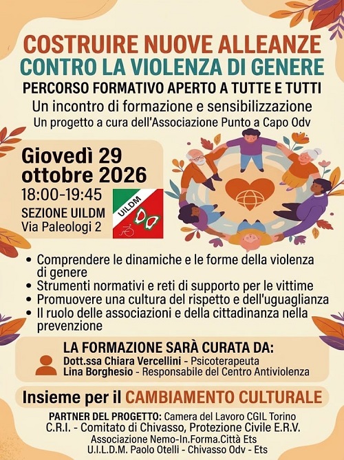 Chivasso, nuove alleanze contro la violenza di genere: un incontro aperto alla cittadinanza